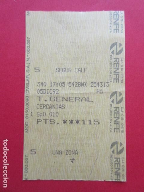 Colecionismos Bilhetes de Transporte: TARJETA RENFE - Ref: COL_RENFE_CERCANIAS - SEGUR CALAFELL - 1 ZONAS T. GENERAL