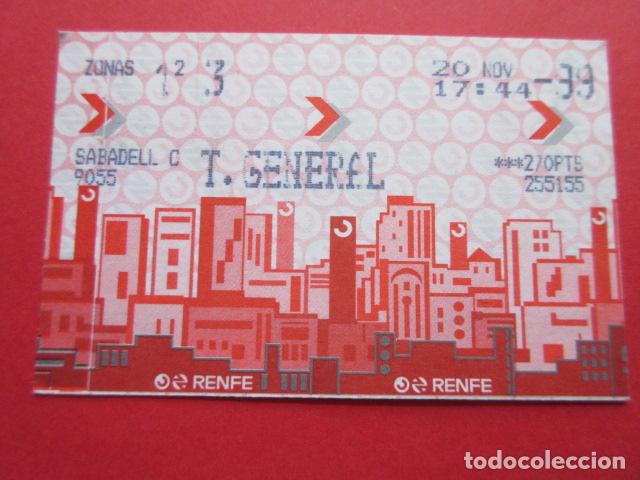 Colecionismos Bilhetes de Transporte: TARJETA RENFE - Ref: COL_RENFE_CERCANIAS - SABADELL C - T. GENERAL