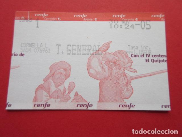 Collectables Transport Tickets: TARJETA RENFE - Ref: COL_RENFE_CERCANIAS CORNELLA L T. GENERAL V CENTENARIO DON QUIJOTE