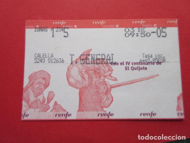 Collectables Transport Tickets: TARJETA RENFE - Ref: COL_RENFE_CERCANIAS CALELLA T. GENERAL V CENTENARIO DON QUIJOTE