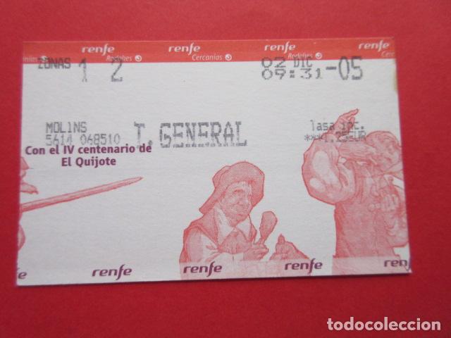 Collectables Transport Tickets: TARJETA RENFE - Ref: COL_RENFE_CERCANIAS MOLINS DE REI T. GENERAL V CENTENARIO DON QUIJOTE
