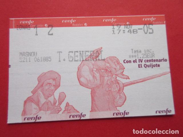 Collectables Transport Tickets: TARJETA RENFE - Ref: COL_RENFE_CERCANIAS MASNOU T. GENERAL V CENTENARIO DON QUIJOTE
