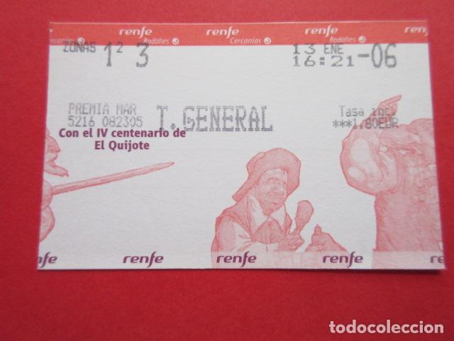 Collectables Transport Tickets: TARJETA RENFE - Ref: COL_RENFE_CERCANIAS PREMIA DE MAR T. GENERAL V CENTENARIO DON QUIJOTE
