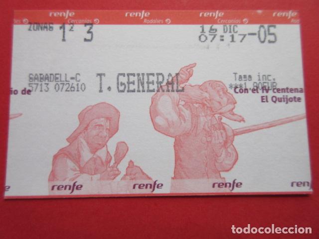 Collectables Transport Tickets: TARJETA RENFE - Ref: COL_RENFE_CERCANIAS SABADELL C. T. GENERAL V CENTENARIO DON QUIJOTE