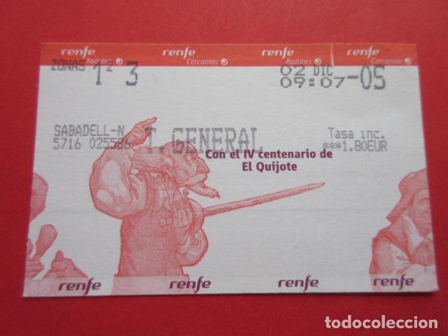 Collectables Transport Tickets: TARJETA RENFE - Ref: COL_RENFE_CERCANIAS SABADELL N. T. GENERAL V CENTENARIO DON QUIJOTE
