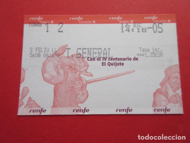 Collectables Transport Tickets: TARJETA RENFE - Ref: COL_RENFE_CERCANIAS SAN FELIU LL T. GENERAL V CENTENARIO DON QUIJOTE