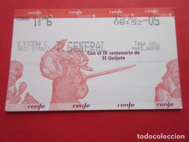 Collectables Transport Tickets: TARJETA RENFE - Ref: COL_RENFE_CERCANIAS SAN VICEN&Ccedil; CALDERS T. GENERAL V CENTENARIO DON QUIJOTE