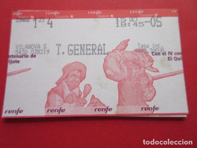 Collectables Transport Tickets: TARJETA RENFE - Ref: COL_RENFE_CERCANIAS VILANOVA GELTRU T. GENERAL V CENTENARIO DON QUIJOTE