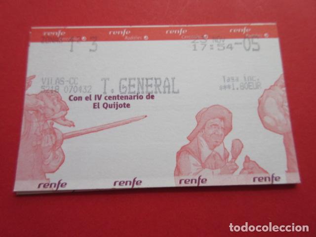 Collectables Transport Tickets: TARJETA RENFE - Ref: COL_RENFE_CERCANIAS VILAS CC T. GENERAL V CENTENARIO DON QUIJOTE