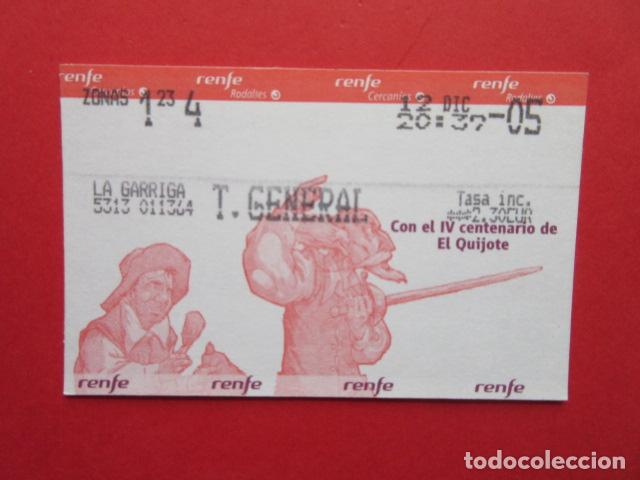 Collectables Transport Tickets: TARJETA RENFE - Ref: COL_RENFE_CERCANIAS LA GARRIGA T. GENERAL V CENTENARIO DON QUIJOTE