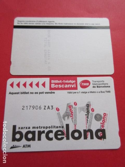 Collectionnisme Billets de transport: ref: DISCOT_01 - 1 TARJETA - COLECCI&Oacute;N MAGNETICA DISE&Ntilde;O COTIDIANO BARCELONA - LEER INTERIOR