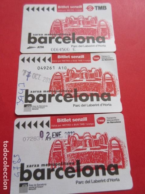 Collectables Transport Tickets: ref: DISCOT_01 - 3 TARJETA - COLECCI&Oacute;N MAGNETICA DISE&Ntilde;O COTIDIANO BARCELONA - LEER INTERIOR