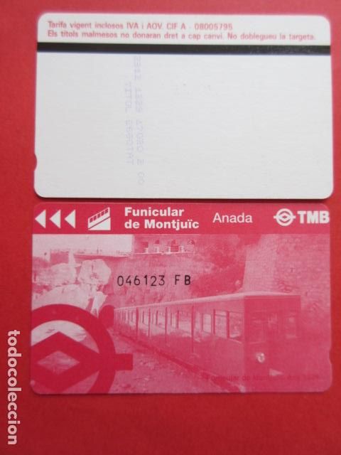 Collectables Transport Tickets: ref: TARMAGTBM - 1 TARJETA FUNICULAR MONTJUICH VER - COLECCI&Oacute;N MAGNETICA BARCELONA - LEER INTERIOR