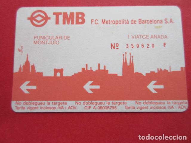 Collectables Transport Tickets: ref: TARMAGTBM - 1 TARJETA FUNICULAR MONTJUICH VER - COLECCI&Oacute;N MAGNETICA BARCELONA - LEER INTERIOR
