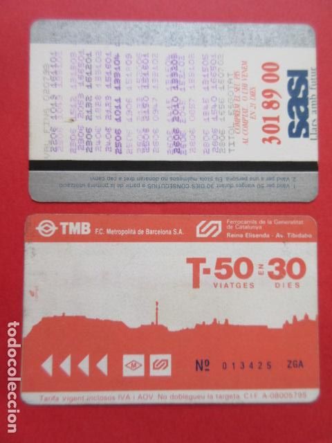 Coleccionismo Billetes de transporte: ref: TARMAGTBM - 1 TARJETA METRO T50/30 VER - COLECCI&Oacute;N MAGNETICA BARCELONA - LEER INTERIOR