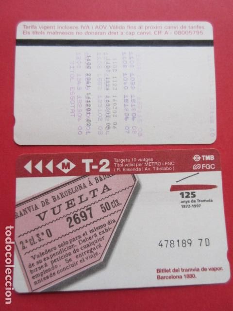 Coleccionismo Billetes de transporte: ref: TARMAGTBM - 1 TARJETA 125 A&Ntilde;OS TRANVIA VER - COLECCI&Oacute;N MAGNETICA BARCELONA - LEER INTERIOR