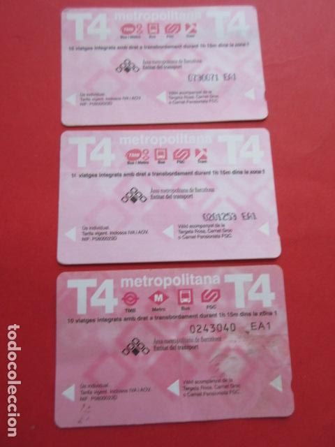 Collectables Transport Tickets: ref: TARMAGROSA - 3 TARJETA T-4 DIFERENTES EA1 - COLECCI&Oacute;N MAGNETICA BARCELONA - LEER INTERIOR