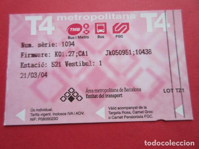 Collectables Transport Tickets: ref: TARMAGROSA 1 TARJETA T-4 SERIE TZ1 INICIO ROLLO- COLECCI&Oacute;N MAGNETICA BARCELONA - LEER INTERIOR