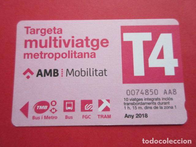 Collectables Transport Tickets: ref: TARMAGROSA - 1 TARJETA T-4 VER SERIES A&Ntilde;O DIFER - COLECCI&Oacute;N MAGNETICA BARCELONA - LEER INTERIOR