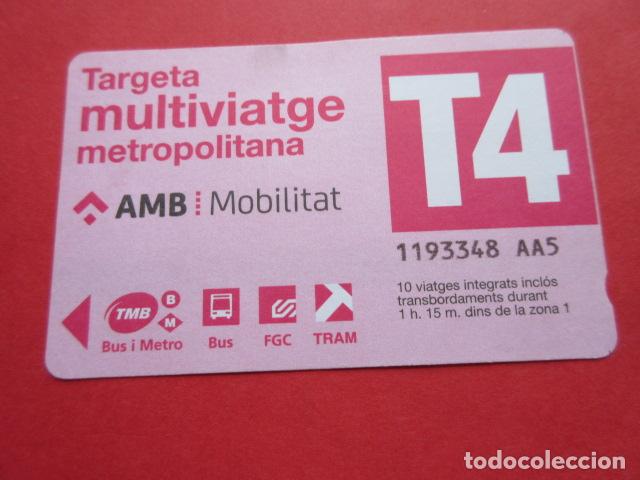 Collectionnisme Billets de transport: ref: TARMAGROSA - 1 TARJETA T-4 VER SERIES A&Ntilde;O DIFER - COLECCI&Oacute;N MAGNETICA BARCELONA - LEER INTERIOR
