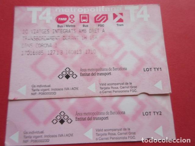 Collectables Transport Tickets: ref: TARMAGROSA - 2 TARJETA T-4 VER SERIES TY1 Y 2 - COLECCI&Oacute;N MAGNETICA BARCELONA - LEER INTERIOR