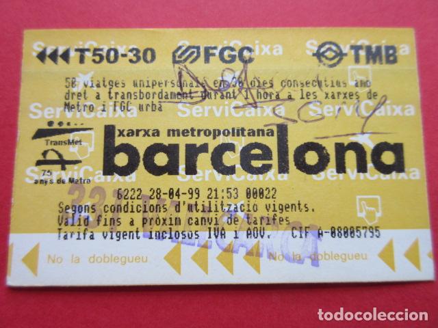 Collectables Transport Tickets: ref: TARMAGCAIXA - 1 TARJETA T-50/30 - COLECCI&Oacute;N MAGNETICA BARCELONA - LEER INTERIOR