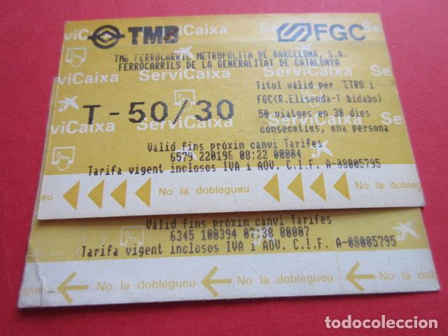 Collectables Transport Tickets: ref: TARMAGCAIXA - 2 TARJETA T-50/30 - COLECCI&Oacute;N MAGNETICA BARCELONA - LEER INTERIOR