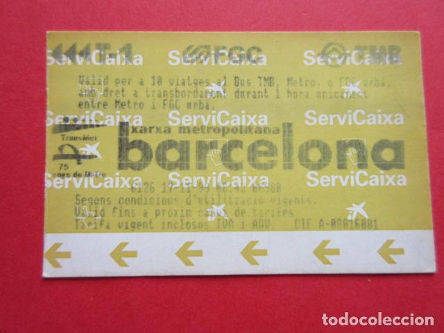Collectables Transport Tickets: ref: TARMAGCAIXA - 1 TARJETA T-1 75 A&Ntilde;OS METRO - COLECCI&Oacute;N MAGNETICA BARCELONA - LEER INTERIOR