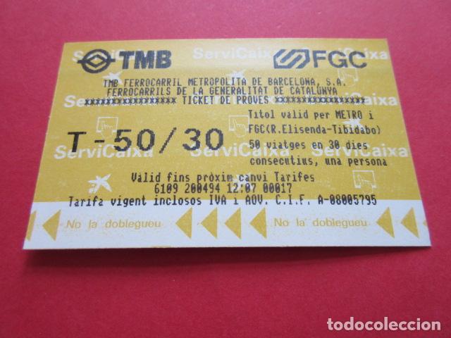 Collectables Transport Tickets: ref: TARMAGCAIXA - 1 TARJETA T-50/30 PRUEBAS VER PIE - COLECCI&Oacute;N MAGNETICA BARCELONA - LEER INTERIOR