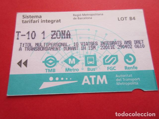 Collectables Transport Tickets: ref: TARMAGATM - 1 TARJETA T-10 1 ZONA SERIE B4 VER - COLECCI&Oacute;N MAGNETICA BARCELONA - LEER INTERIOR