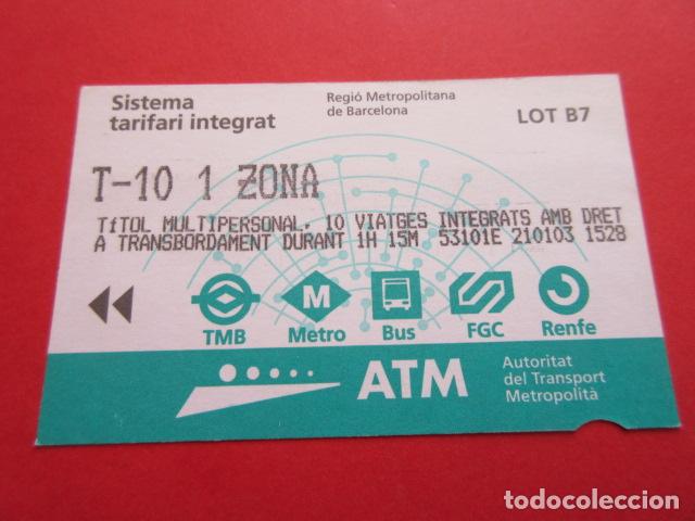 Collectables Transport Tickets: ref: TARMAGATM - 1 TARJETA T-10 1 ZONA SERIE B7 VER - COLECCI&Oacute;N MAGNETICA BARCELONA - LEER INTERIOR