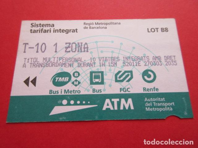 Collectables Transport Tickets: ref: TARMAGATM - 1 TARJETA T-10 1 ZONA SERIE B8 VER - COLECCI&Oacute;N MAGNETICA BARCELONA - LEER INTERIOR
