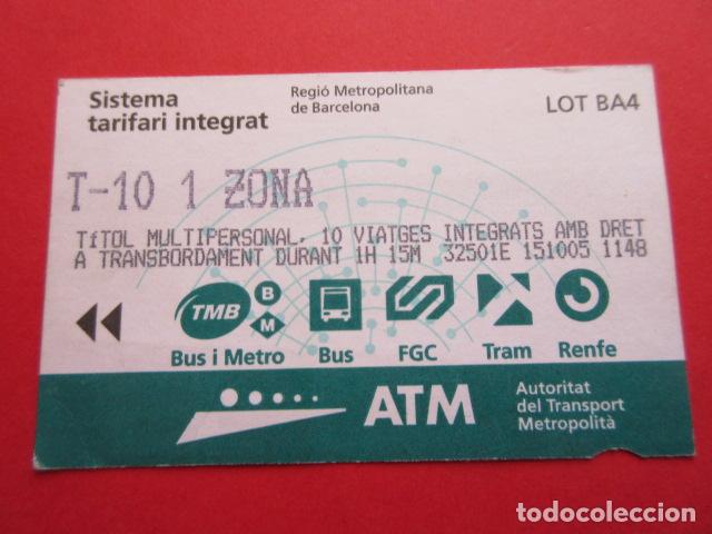 Collectables Transport Tickets: ref: TARMAGATM - 1 TARJETA T-10 1 ZONA SERIE BA4 VER - COLECCI&Oacute;N MAGNETICA BARCELONA - LEER INTERIOR