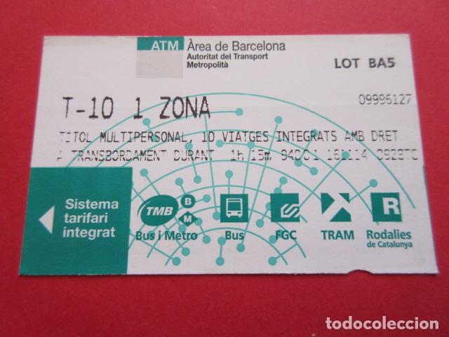 Collectables Transport Tickets: ref: TARMAGATM - 1 TARJETA T-10 1 ZONA SERIE BA5 VER - COLECCI&Oacute;N MAGNETICA BARCELONA - LEER INTERIOR