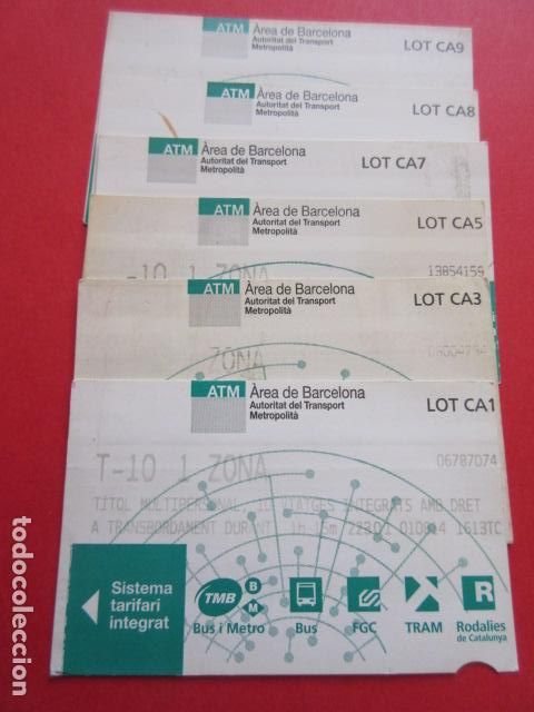 Coleccionismo Billetes de transporte: ref: TARMAGATM 6 TARJETA T-10 1 ZONA SERIE CA1,3,5,7 VER COLECCI&Oacute;N MAGNETICA BARCELONA LEER INTERIOR