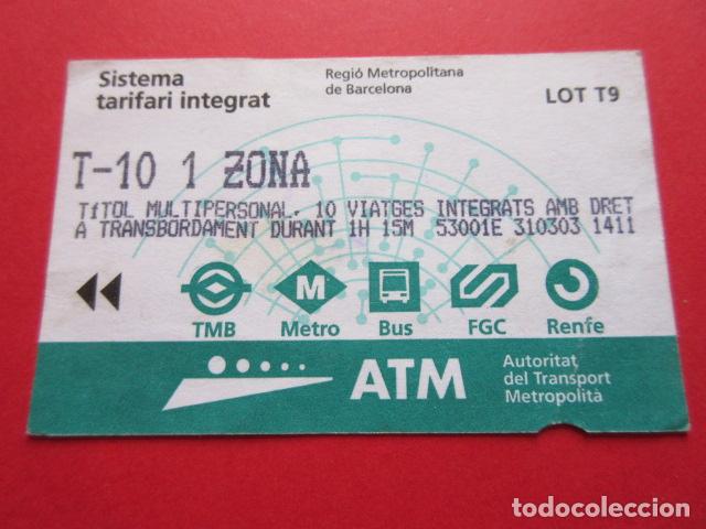 Coleccionismo Billetes de transporte: ref: TARMAGATM - 2 TARJETA T-10 1 ZONA SERIE T8 VER Z -COLECCI&Oacute;N MAGNETICA BARCELONA LEER INTERIOR