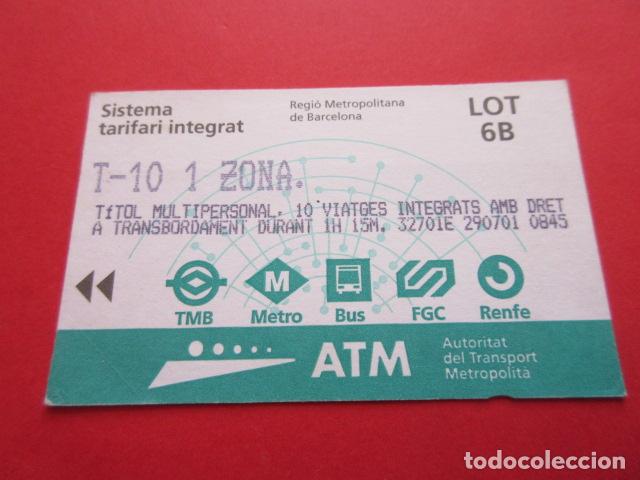 Coleccionismo Billetes de transporte: ref: TARMAGATM 1 TARJETA T-10 1 ZONA SERIE LOT 6B VER Z COLECCI&Oacute;N MAGNETICA BARCELONA LEER INTERIOR