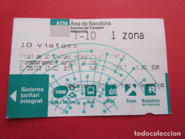 Coleccionismo Billetes de transporte: ref: TARMAGATM -1 TARJETA T-10 1 ZONA SIN SERIE VER DIF- COLECCI&Oacute;N MAGNETICA BARCELONA LEER INTERIOR