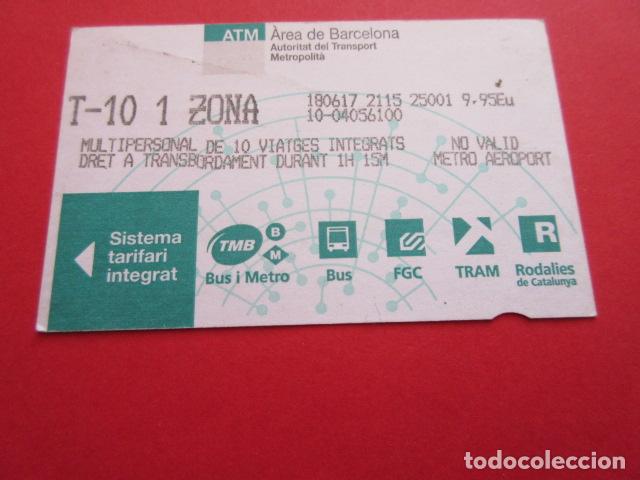Sammeln von Fahrkarten: ref: TARMAGATM -1 TARJETA T-10 1 ZONA SIN SERIE VER DIF- COLECCI&Oacute;N MAGNETICA BARCELONA LEER INTERIOR