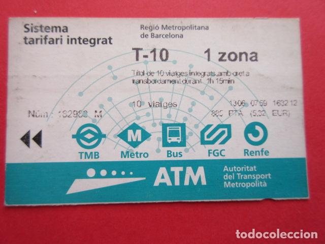 Sammeln von Fahrkarten: ref: TARMAGATM -1 TARJETA T-10 1 ZONA SIN SERIE VER DIF- COLECCI&Oacute;N MAGNETICA BARCELONA LEER INTERIOR