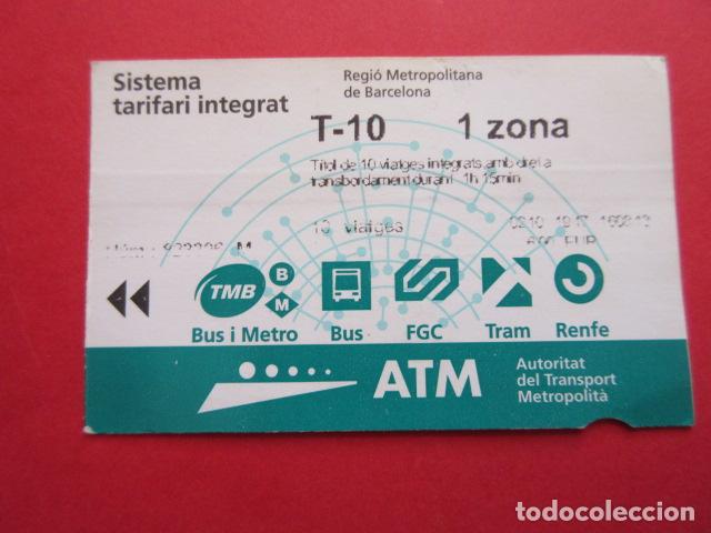 Sammeln von Fahrkarten: ref: TARMAGATM -1 TARJETA T-10 1 ZONA SIN SERIE VER DIF- COLECCI&Oacute;N MAGNETICA BARCELONA LEER INTERIOR