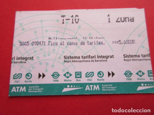 Sammeln von Fahrkarten: ref: TARMAGATM -1 TARJETA T-10 1 ZONA SIN SERIE VER DIF- COLECCI&Oacute;N MAGNETICA BARCELONA LEER INTERIOR