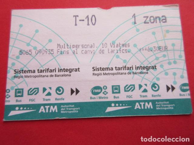 Sammeln von Fahrkarten: ref: TARMAGATM -1 TARJETA T-10 1 ZONA SIN SERIE VER DIF- COLECCI&Oacute;N MAGNETICA BARCELONA LEER INTERIOR