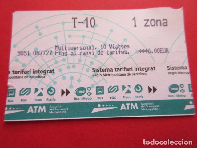 Sammeln von Fahrkarten: ref: TARMAGATM -1 TARJETA T-10 1 ZONA SIN SERIE VER DIF- COLECCI&Oacute;N MAGNETICA BARCELONA LEER INTERIOR