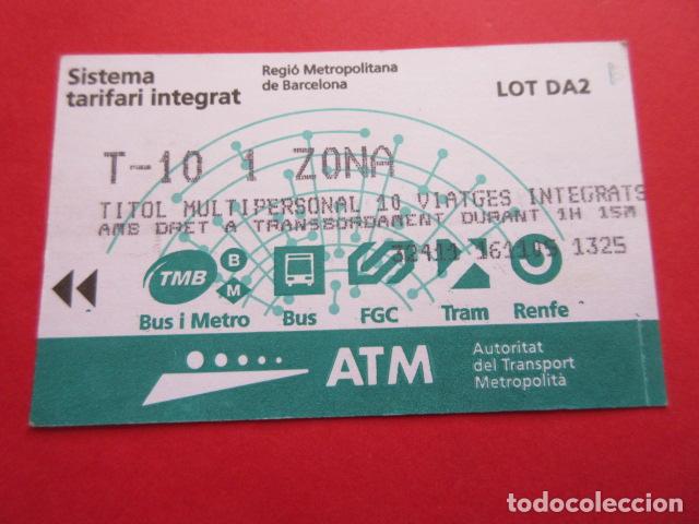 Sammeln von Fahrkarten: ref: TARMAGATM -1 TARJETA T-10 1 ZONA SERIE DA2 VER Z - COLECCI&Oacute;N MAGNETICA BARCELONA LEER INTERIOR