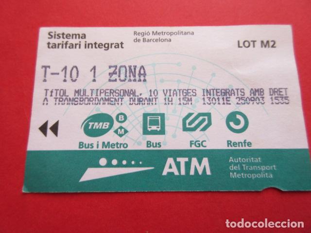 Sammeln von Fahrkarten: ref: TARMAGATM -1 TARJETA T-10 1 ZONA SERIE M2 VER DIF - COLECCI&Oacute;N MAGNETICA BARCELONA LEER INTERIOR