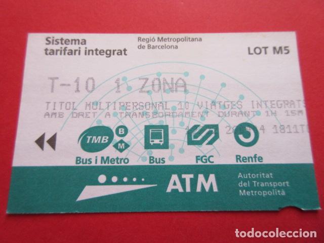 Sammeln von Fahrkarten: ref: TARMAGATM -1 TARJETA T-10 1 ZONA SERIE M5 VER Z - COLECCI&Oacute;N MAGNETICA BARCELONA LEER INTERIOR