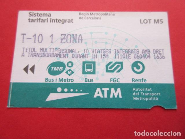 Sammeln von Fahrkarten: ref: TARMAGATM -1 TARJETA T-10 1 ZONA SERIE M5 VER Z - COLECCI&Oacute;N MAGNETICA BARCELONA LEER INTERIOR