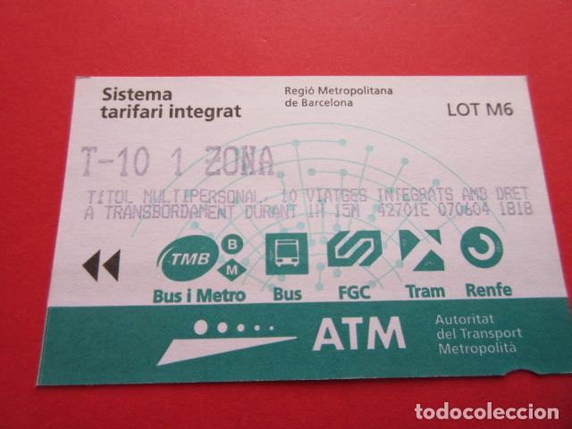 Sammeln von Fahrkarten: ref: TARMAGATM -1 TARJETA T-10 1 ZONA SERIE M6 VER Z - COLECCI&Oacute;N MAGNETICA BARCELONA LEER INTERIOR