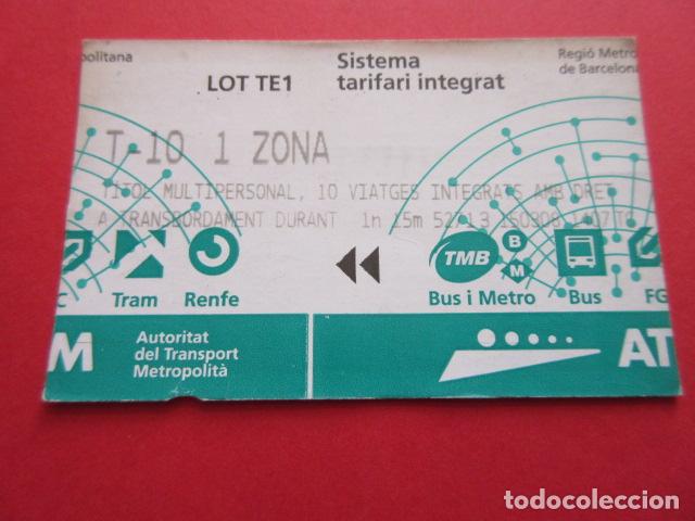 Sammeln von Fahrkarten: ref: TARMAGATM -1 TARJETA T-10 1 ZONA SERIE LOTTE1 VER Z COLECCI&Oacute;N MAGNETICA BARCELONA LEER INTERIOR